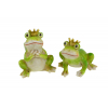 Figura béka poly 5*3*6.5cm koronával 2féle zöld