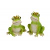 Figura béka poly 8*5.5*9.5cm koronával 2féle zöld