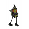 Figura boszorkány poly 6,2*4,1*9,2 cm lógólábú fekete