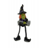 Figura boszorkány poly 6*4,5*8,9 cm lógólábú fekete