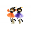 Figura boszorkány textil 21cm 2féle narancs/lila
