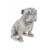 Figura bulldog kerámia 19*26*27.5cm ülő szürke