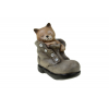 Figura cica kerámia 12.5*6.5*11.5cm cipőben barna