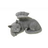 Figura cica poly angyalszárnyakkal 25.5x14x12.5cm szürke