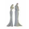 Figura család/anya-gyerek kerámia 10*6.5*27cm 2féle szürke