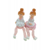 Figura cukrászlány poly 7,5*7,5*18cm lógólábú 2féle pink/fehér