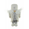 Figura diómanó textil 14*8*28cm fehér/szürke