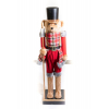 Figura diótörő maci 80cm kockás piros