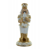 Figura diótörő poly 8,3*8,3*23cm dobbal fehér/arany
