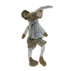 Figura egérfiú textil 46cm lógólábú szürke