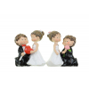 Figura esküvői poly 7,4cm s/2 fekete/fehér
