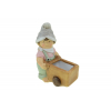 Figura fiú kerámia 13*8*16.5cm talicskával szürke/zöld