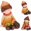 Figura fiú/lány kerámia 14cm ülő