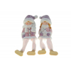 Figura fiú/lány kerámia 6.8*5.8*9.2 lógólábú rózsaszín