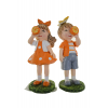 Figura fiú/lány poly 5*4*11cm narancs/kék