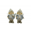Figura fiú/lány poly 6*4*9cm álló szürke/ezüst
