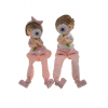 Figura fiú/lány poly 6*5*18cm rózsaszín