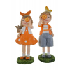 Figura fiú/lány poly 8*5*16cm narancs/kék