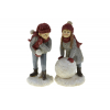 Figura fiú/lány poly 9*8,5*17 cm hólabdával bordó