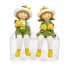 Figura fiú/lány poly citromos 6.5*5.5*17cm lógó lábú zöld