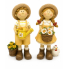 Figura fiú/lány poly kertész 5*4*11.5cm sárga