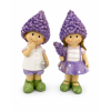 Figura fiú/lány poly levendulás 4*3*11cm lila