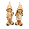 Figura fiú/lány poly manósapis 4*3.5*13cm barack