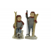 Figura fiú/lány síelő poly 5,5*5*12 cm bordó