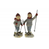 Figura fiú/lány síelő poly 8*7,5*15 cm bordó