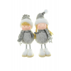Figura fiú/lány textil 17cm kötöttruhás szürke