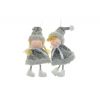 Figura fiú/lány textil 18cm kötöttruhás akasztós szürke
