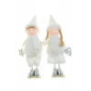 Figura fiú/lány textil 20cm plüss sapkás álló fehér