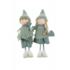 Figura fiú/lány textil 20cm plüss sapkás álló zöld