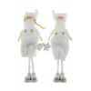 Figura fiú/lány textil 30cm 2bolytos sapkában álló fehér