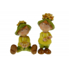 Figura gyerek virágos kalppal poly 11cm