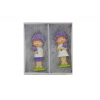 Figura gyerekek poly levendulás 2,1*1,9*5,9cm s/2 lila/fehér