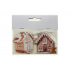 Figura ház fa 6cm s/2 barna