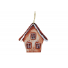 Figura ház fa 9cm barna