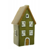 Figura ház terrakotta 19.5cm LEDes zöld