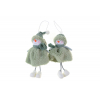 Figura hóember textil 16 cm akasztós 2 féle zöld