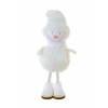 Figura hóember textil 17 cm álló fehér