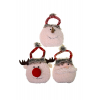 Figura hóember/mikulás/szarvas textil 29cm akasztós bézs