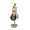 Figura hölgy poly 7,5*7*18 cm koszorúval fehér