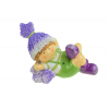Figura kisfiú poly 10,3*7,1cm fekvő levendulával