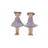 Figura kislány poly 5.5*4.5*10cm virágos ruhában álló h.lila