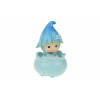 Figura kislány poly 5,3*5,3*8cm virágsziromban mozgó fejjel kék