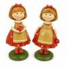 Figura kislány poly pöttyös ruhában 6*4*10.5cm 2féle piros