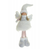 Figura kislány textil 22*18*52cm álló fehér/ezüst