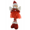 Figura kislány textil 22*18*52cm álló piros