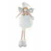 Figura kislány textil 25*16*79cm álló fehér